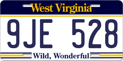 WV license plate 9JE528