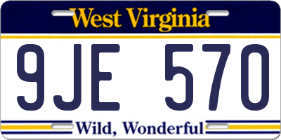 WV license plate 9JE570