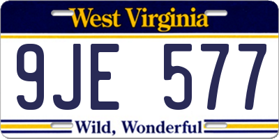 WV license plate 9JE577
