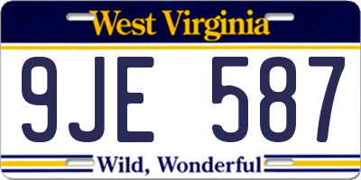 WV license plate 9JE587