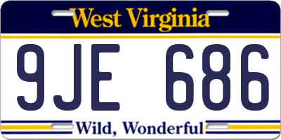 WV license plate 9JE686