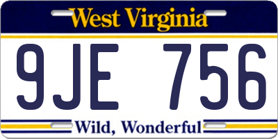 WV license plate 9JE756