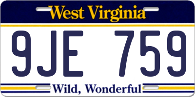 WV license plate 9JE759