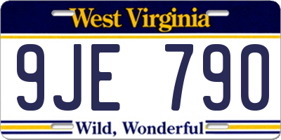 WV license plate 9JE790
