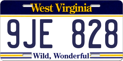 WV license plate 9JE828