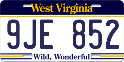 WV license plate 9JE852