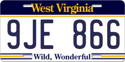 WV license plate 9JE866