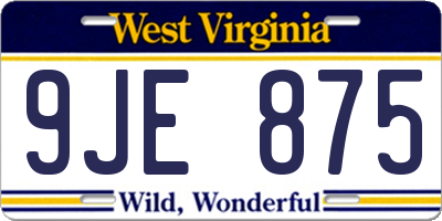 WV license plate 9JE875