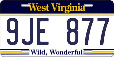 WV license plate 9JE877