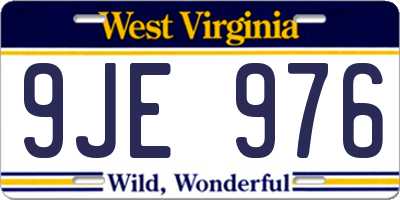 WV license plate 9JE976