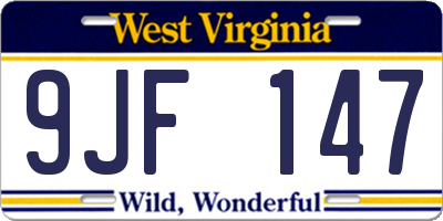 WV license plate 9JF147