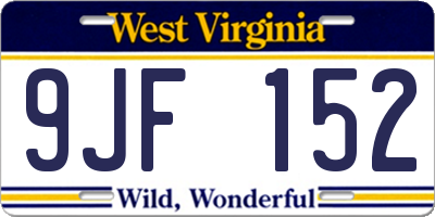WV license plate 9JF152
