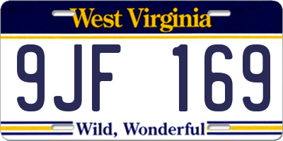 WV license plate 9JF169