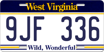 WV license plate 9JF336