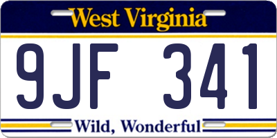 WV license plate 9JF341