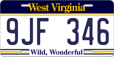 WV license plate 9JF346