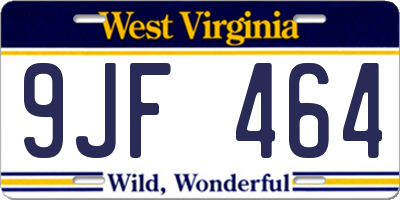 WV license plate 9JF464