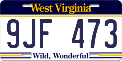 WV license plate 9JF473