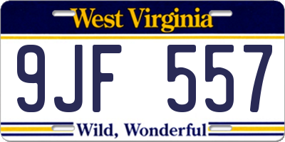 WV license plate 9JF557