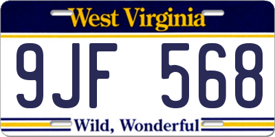 WV license plate 9JF568