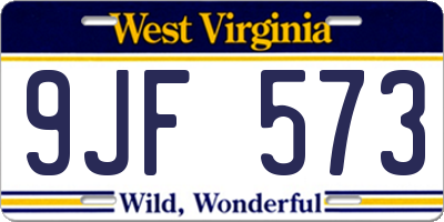 WV license plate 9JF573