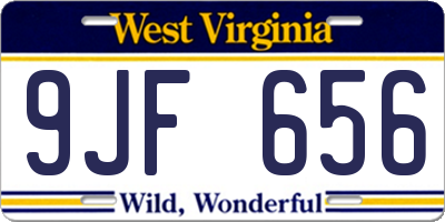 WV license plate 9JF656