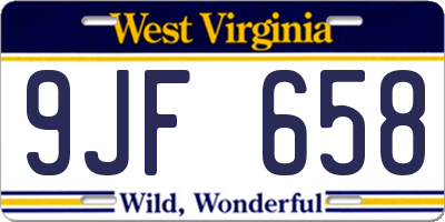 WV license plate 9JF658
