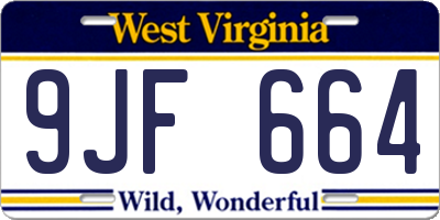 WV license plate 9JF664