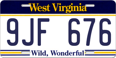 WV license plate 9JF676