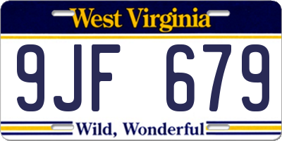 WV license plate 9JF679