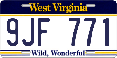 WV license plate 9JF771