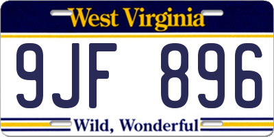 WV license plate 9JF896
