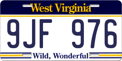WV license plate 9JF976