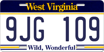 WV license plate 9JG109
