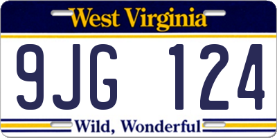 WV license plate 9JG124