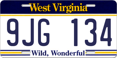 WV license plate 9JG134