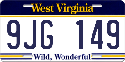 WV license plate 9JG149