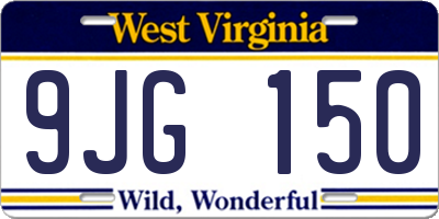 WV license plate 9JG150