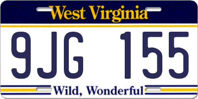 WV license plate 9JG155