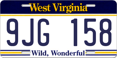 WV license plate 9JG158