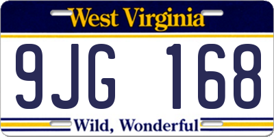 WV license plate 9JG168