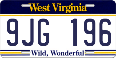 WV license plate 9JG196