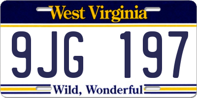 WV license plate 9JG197