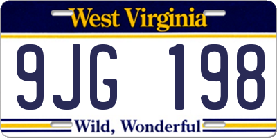 WV license plate 9JG198