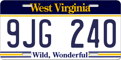 WV license plate 9JG240