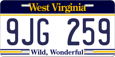 WV license plate 9JG259