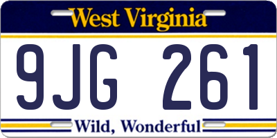 WV license plate 9JG261