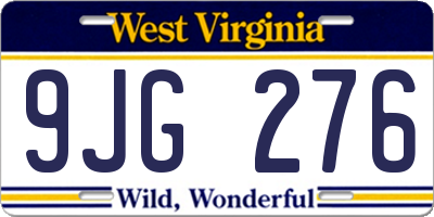 WV license plate 9JG276