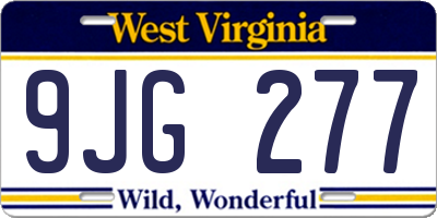 WV license plate 9JG277