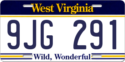 WV license plate 9JG291